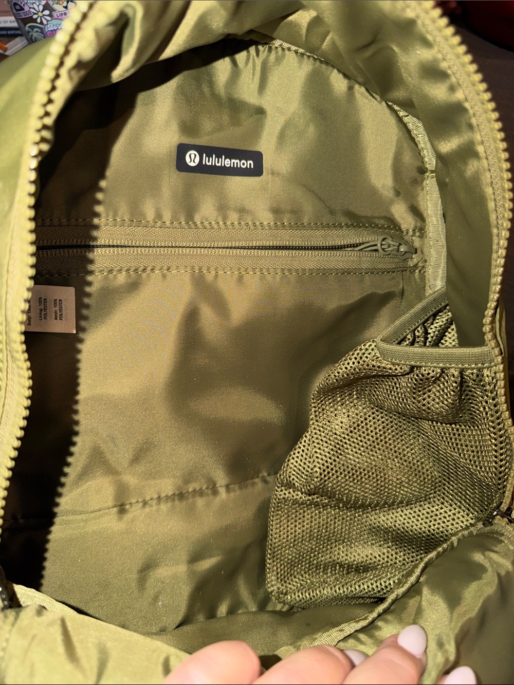 lululemon athletica Olive Green Mini Backpack with Striped Base - Picture 5 of 5